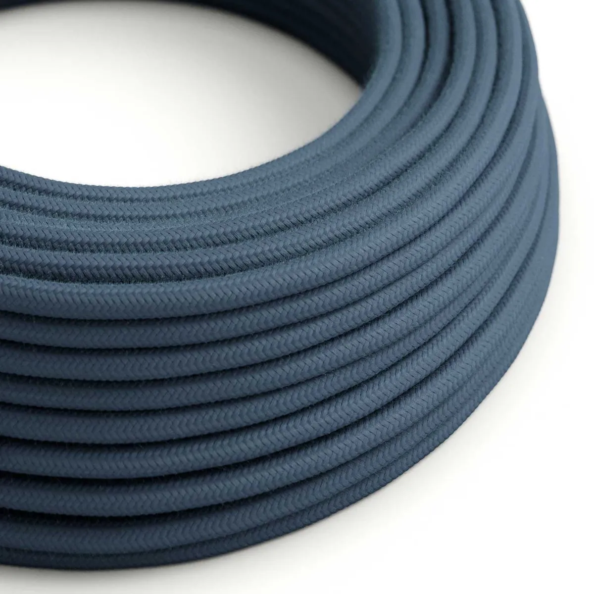 RC30 Textilkabel rund 3x0,75mm² steingrau, aus Baumwolle