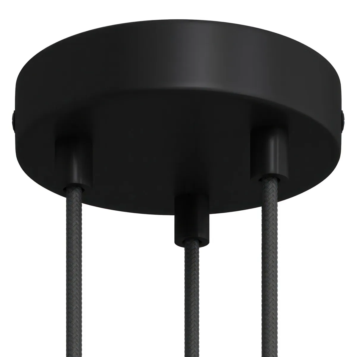 KRM573FVNTERM Lampenbaldachin Metall 3-Loch Ø12 cm Schwarz