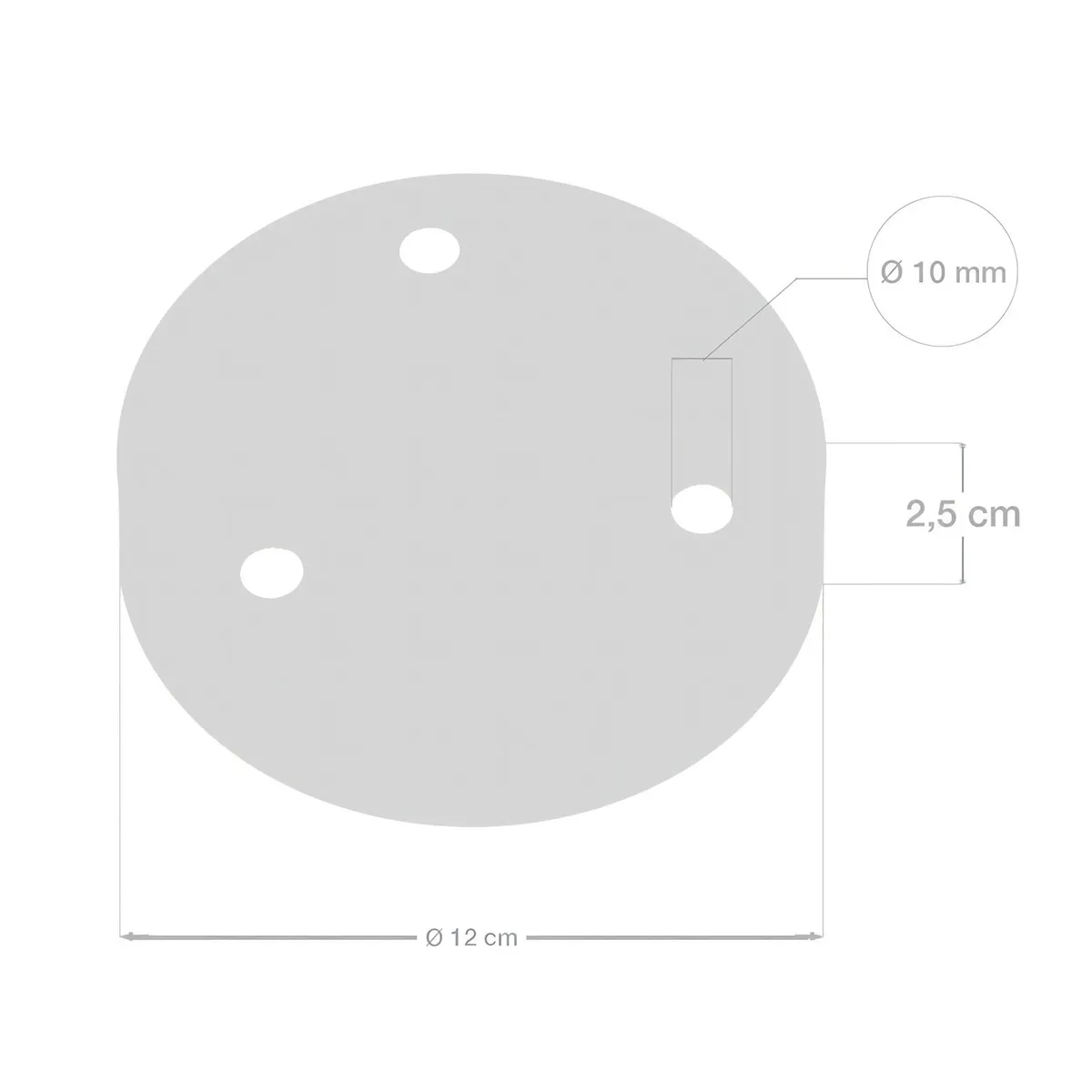 KRM573FVBOTERM Lampenbaldachin Metall 3-Loch Ø12 cm weiß matt