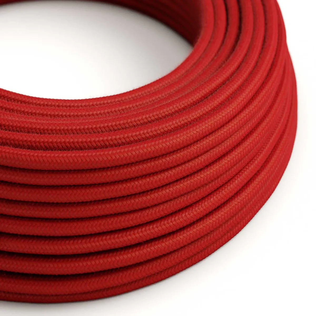 RC35 Textilkabel rund 3x0,75mm² feuerrot, aus Baumwolle