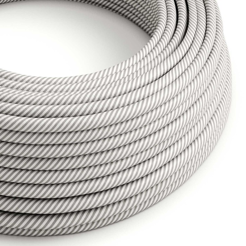 ERM46 Textilkabel rund 3x0,75mm² aluminium-lichtweiß glänzend Vertigo