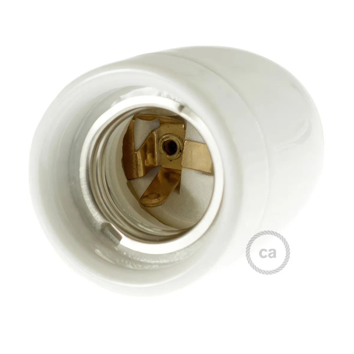25995 Lampenfassung Porzellan E27 weiß