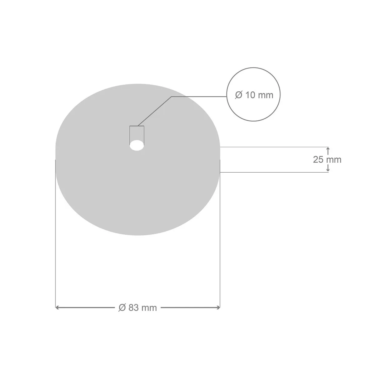KRM83FCVBOTERM Lampenbaldachin Metall Mini Ø8,3cm weiß