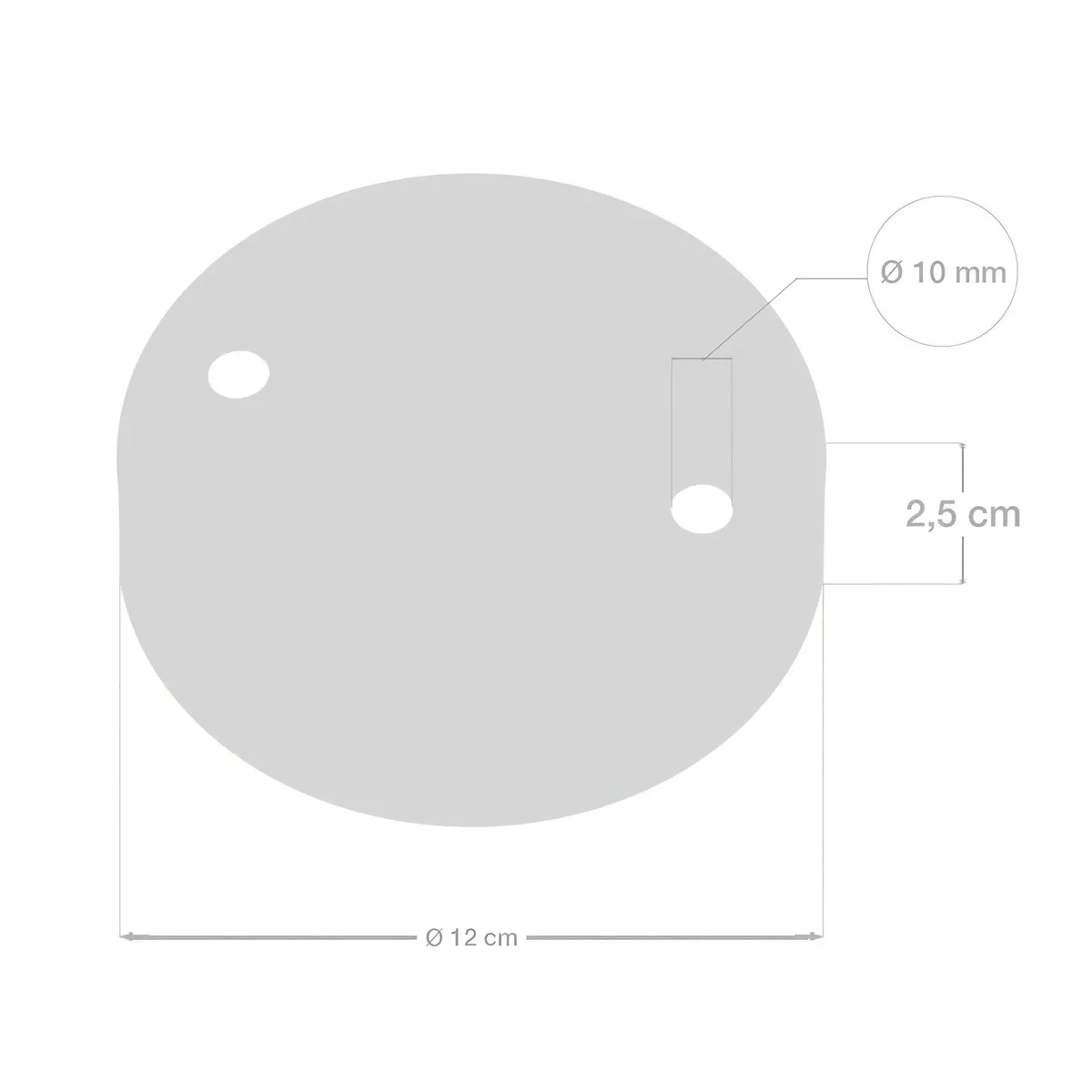 KRM572FVNTERM Lampenbaldachin Metall 2-Loch Ø12 cm Schwarz