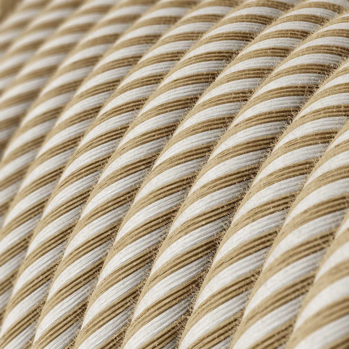ERN07 Textilkabel rund 3x0,75mm² natürliche Jute lichtweiß Vertigo