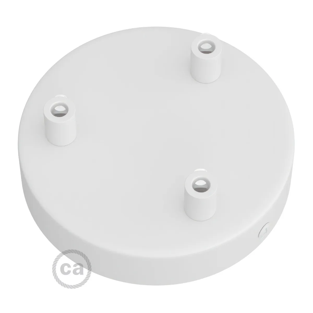 KRM573FVBOTERM Lampenbaldachin Metall 3-Loch Ø12 cm weiß matt