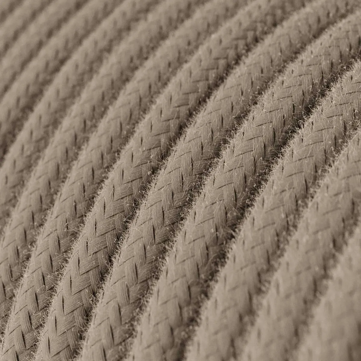 RC43 Textilkabel rund 3x0,75mm² taubengrau, aus Baumwolle