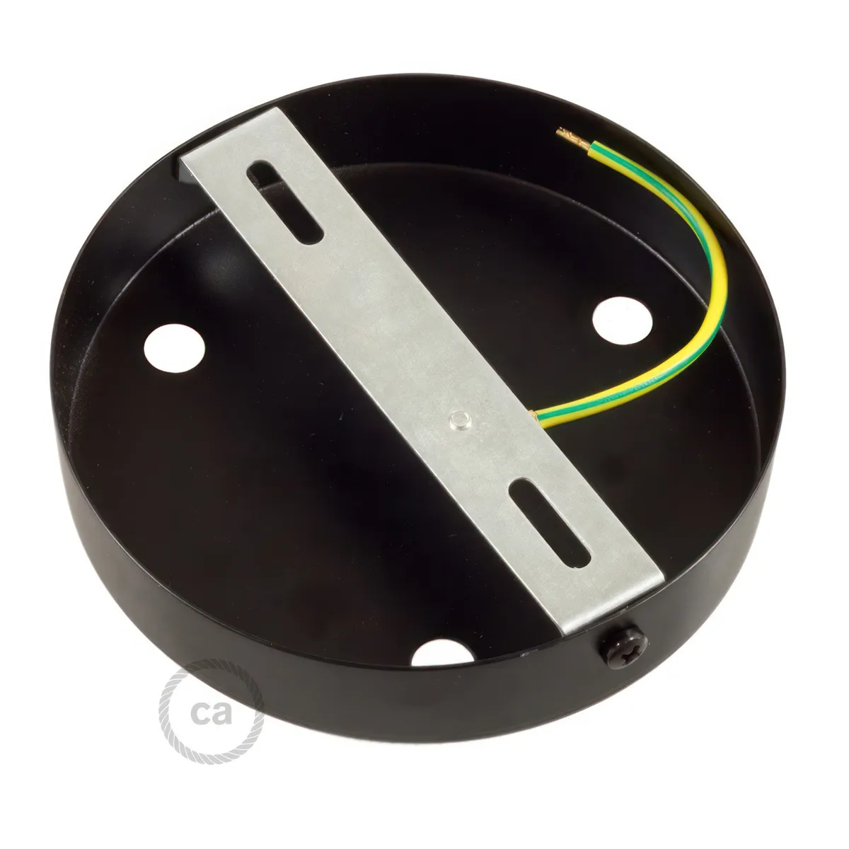 KRM573FVNTERM Lampenbaldachin Metall 3-Loch Ø12 cm Schwarz