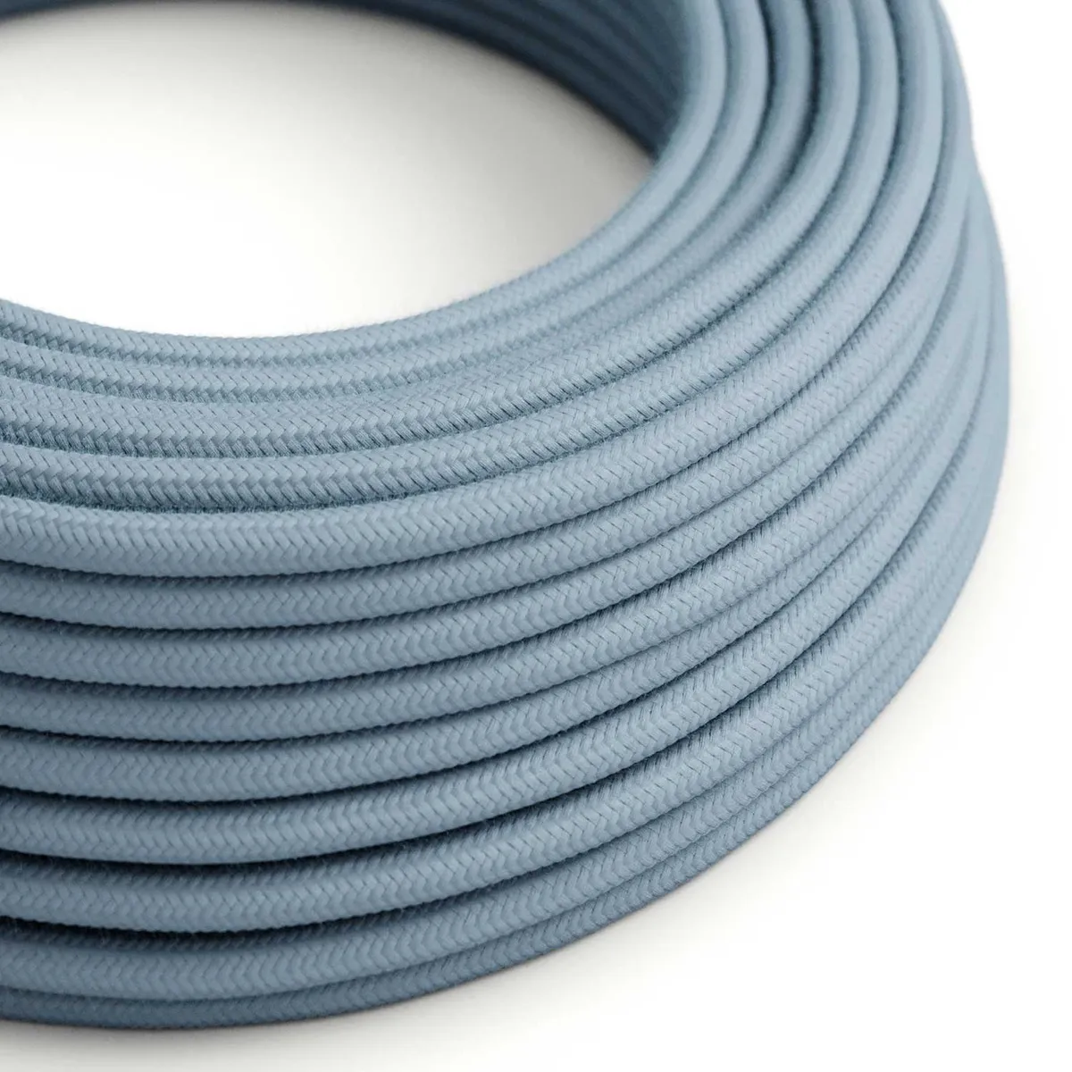 RC53 Textilkabel rund 3x0,75mm² Baumwolle Blau Ozean