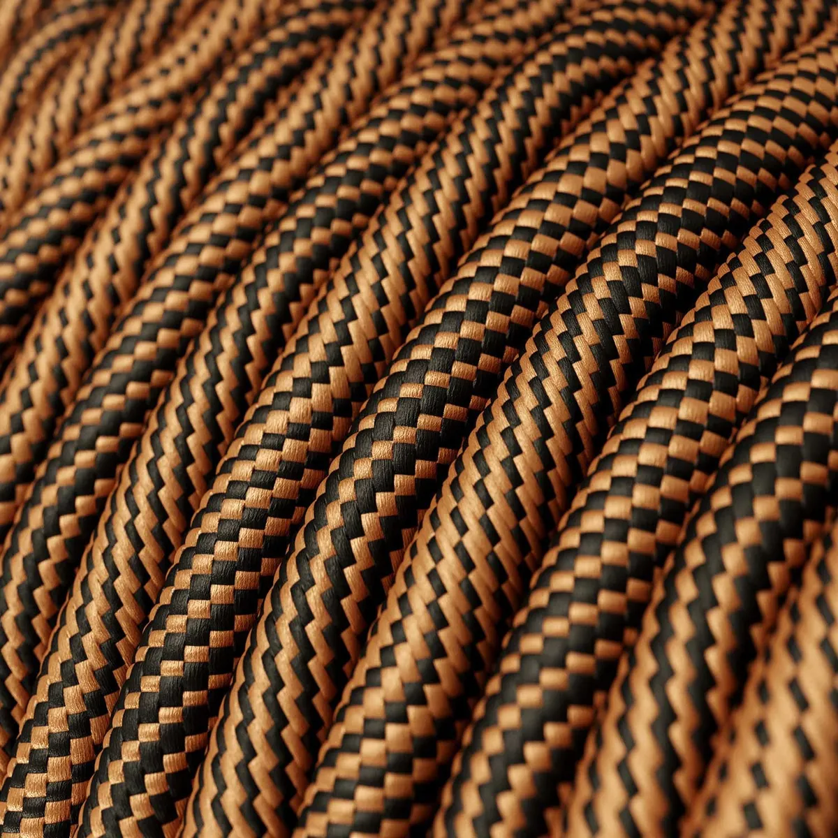 ERM66 Vertigo-Textilkabel 3x0,75mm² Schwarz-Kupfer-Optik